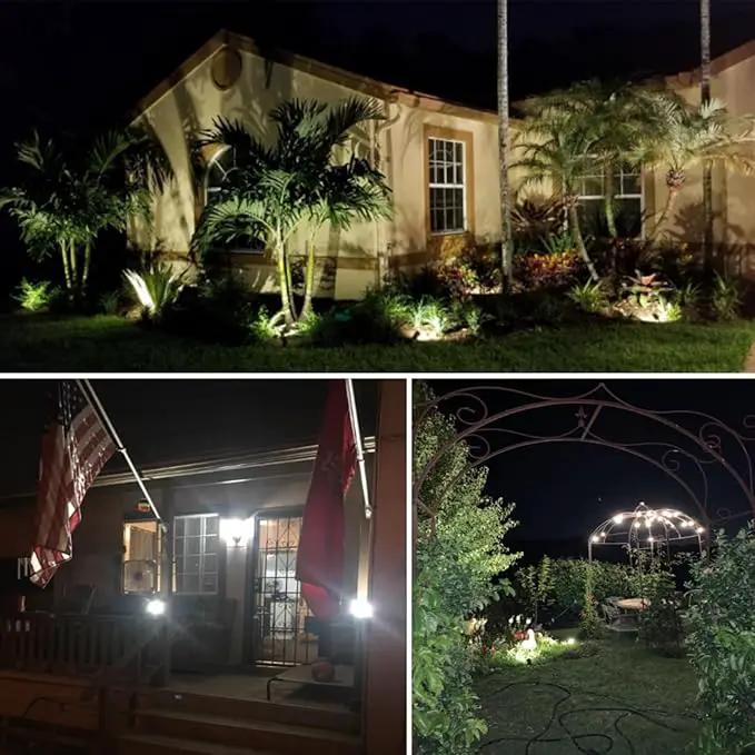 SUNVIE 12W Low Voltage Landscape Lighting Waterproof LED Landscape Lights 3000K Garden Pathway Lights 12V Outdoor Spotlights with Spike Stand, 2 Pack with Connectors by GreenHaven Gardens