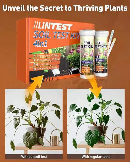 Pawfly 4 in 1 Soil Test Kit for pH, Nitrogen, Phosphorus & Potassium, 40 Tests Soil Testing Kit for Lawn Garden Yard Farm, Accurate Soil pH Test Kit for Vegetable Flower Grass Indoor & Outdoor Plants by GreenHaven Gardens