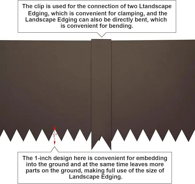 Steel Landscape Edging 40 Inch Strips, Steel Edging 4 Inch Depth, 6 Pack Hammer in Landscape Edging, Metal Landscape Edging, Metal Edging for Landscaping（Brown by GreenHaven Gardens