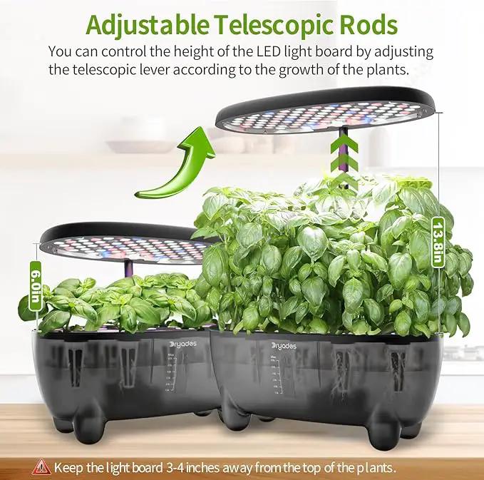 Indoor Hydroponics Growing System, 12 Pods Smart Herb Garden Planter with LED Grow Light Plant Germination Kit (No Seeds), Ideal Gift for Gardening Lovers, Gift Ideas for Women Men by GreenHaven Gardens