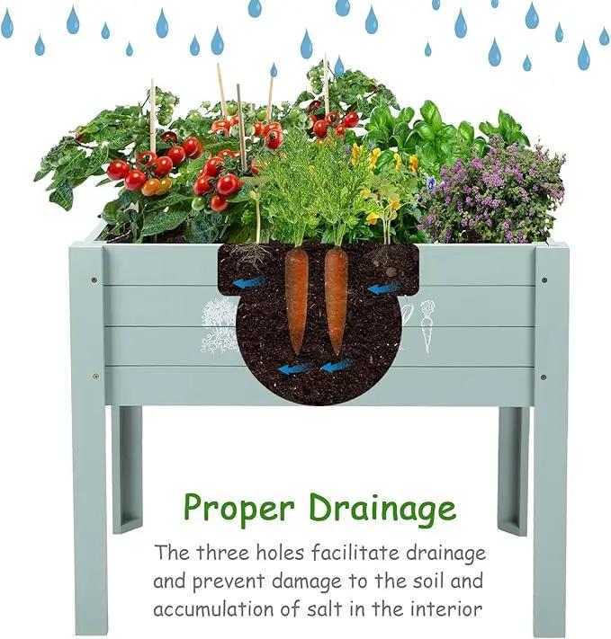 WONDER GARDEN Raised Garden Bed-Planters for Outdoor Plants - Wood Planter Boxes Outdoor for Kids with Legs and DIY Chalkboard for Vegetables Flower Herb by GreenHaven Gardens