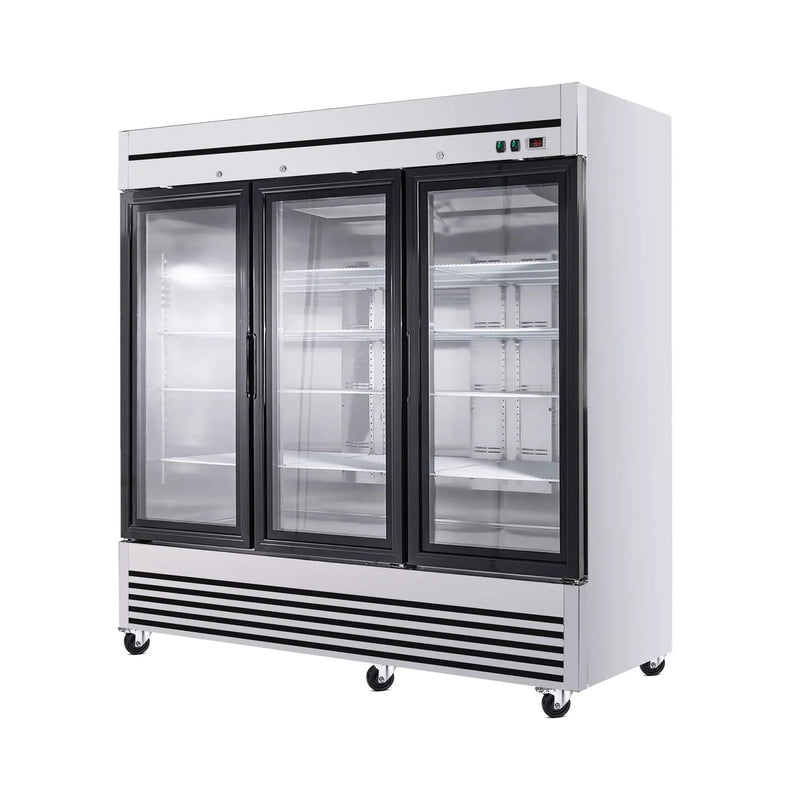 72 Cu.Ft Triple-Door Stainless Steel Commercial Reach-In Display Refrigerator (SAK26394) by SAKSBY WHOLESALE