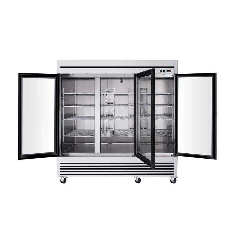 72 Cu.Ft Triple-Door Stainless Steel Commercial Reach-In Display Refrigerator (SAK26394) by SAKSBY WHOLESALE
