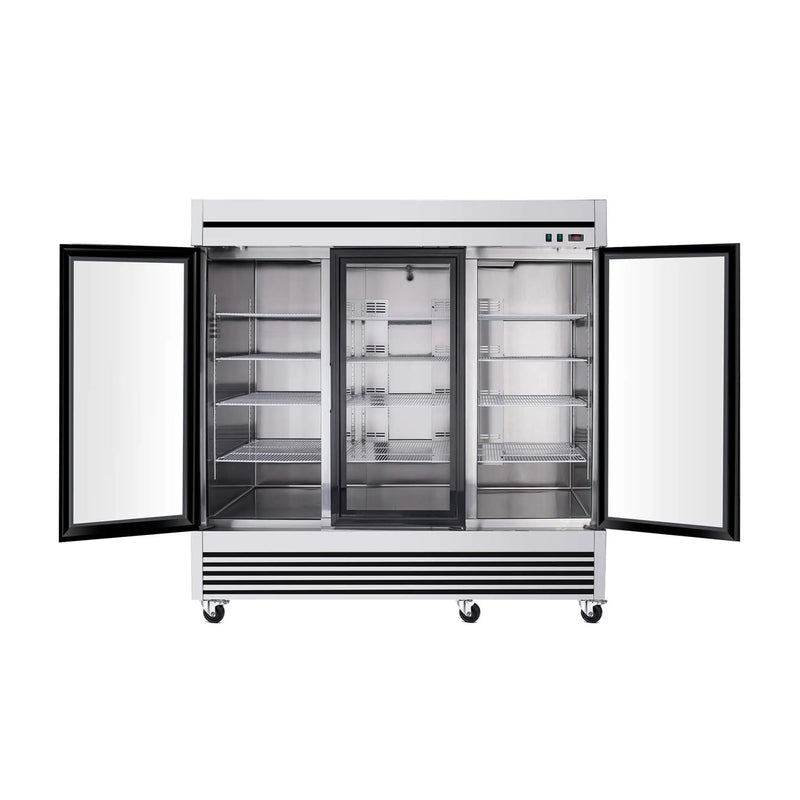 72 Cu.Ft Triple-Door Stainless Steel Commercial Reach-In Display Refrigerator (SAK26394) by SAKSBY WHOLESALE