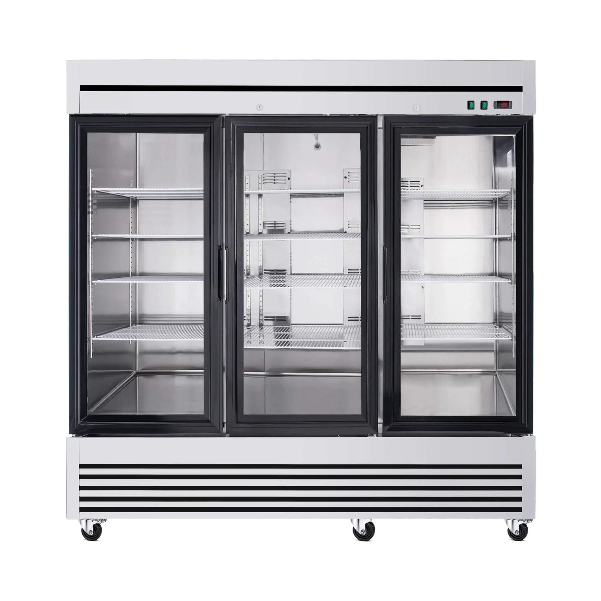 72 Cu.Ft Triple-Door Stainless Steel Commercial Reach-In Display Refrigerator (SAK26394) by SAKSBY WHOLESALE