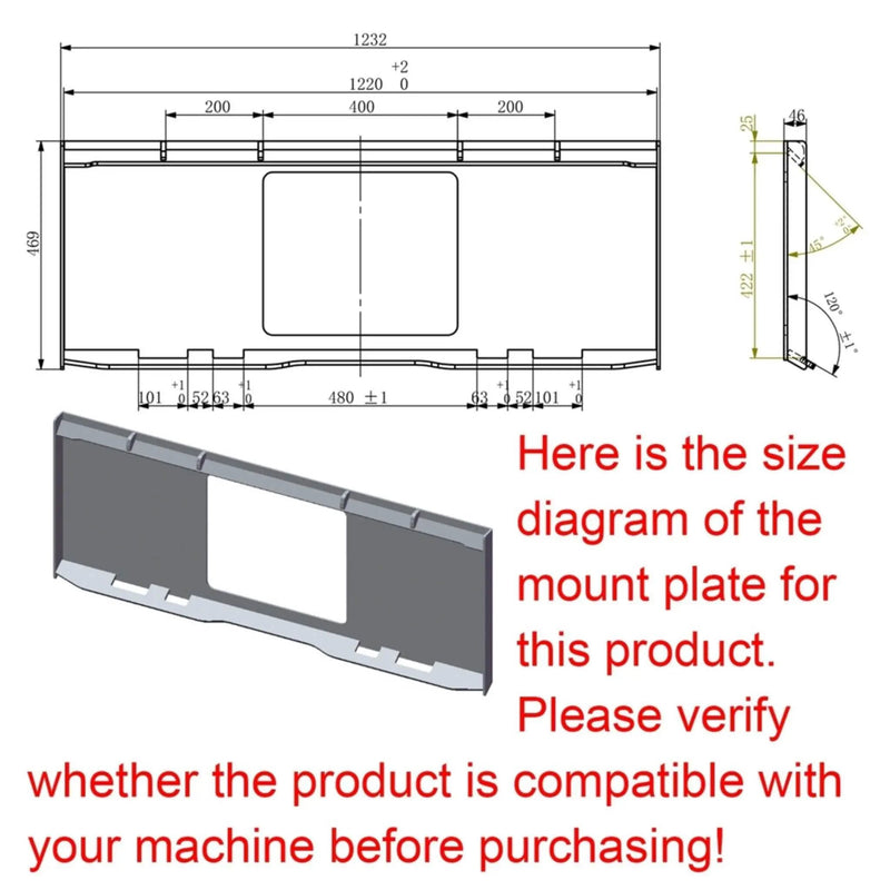 72-Inch Light-Duty Snow Plow Skid Steer Attachment With Dozer Blade And Universal Quick Attach (SAK71938) by SAKSBY WHOLESALE