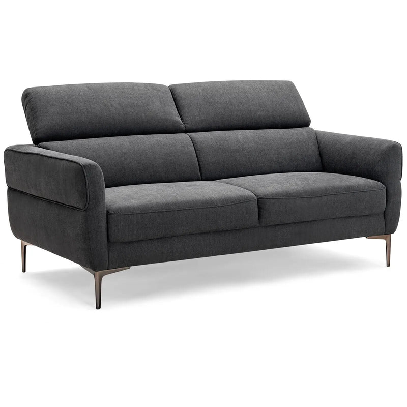 72.5 Inch Modern Fabric Loveseat Sofa Couch with Adjustable Headrest by DirectDeals