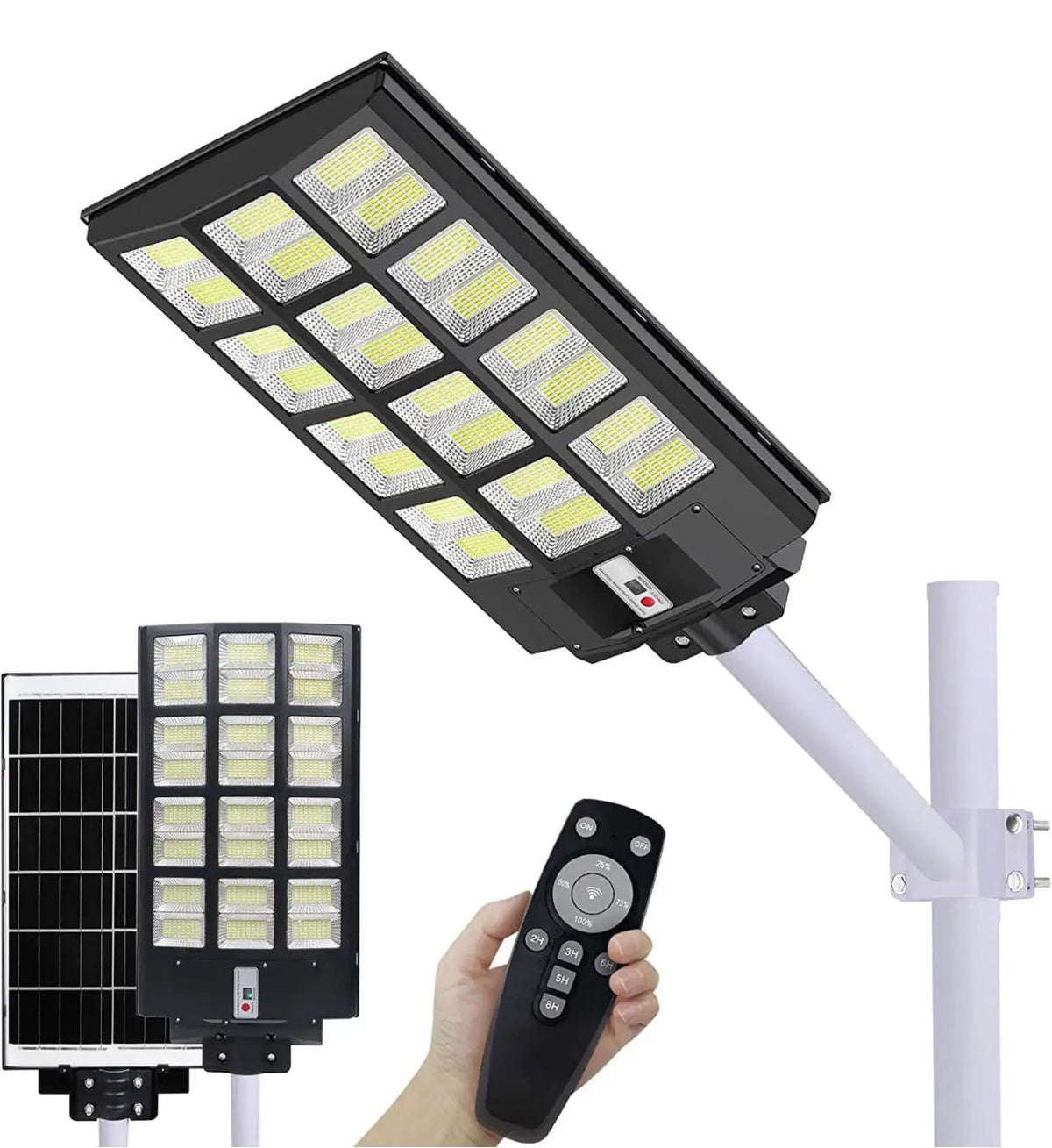 7200W Commercial Solar Street Light , 100000LM Parking Lot Light Dusk to Dawn With Remote by Outdoor Solar Outlet