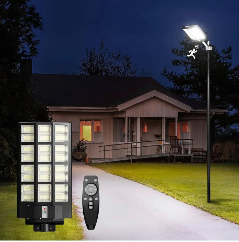 7200W Commercial Solar Street Light , 100000LM Parking Lot Light Dusk to Dawn With Remote by Outdoor Solar Outlet