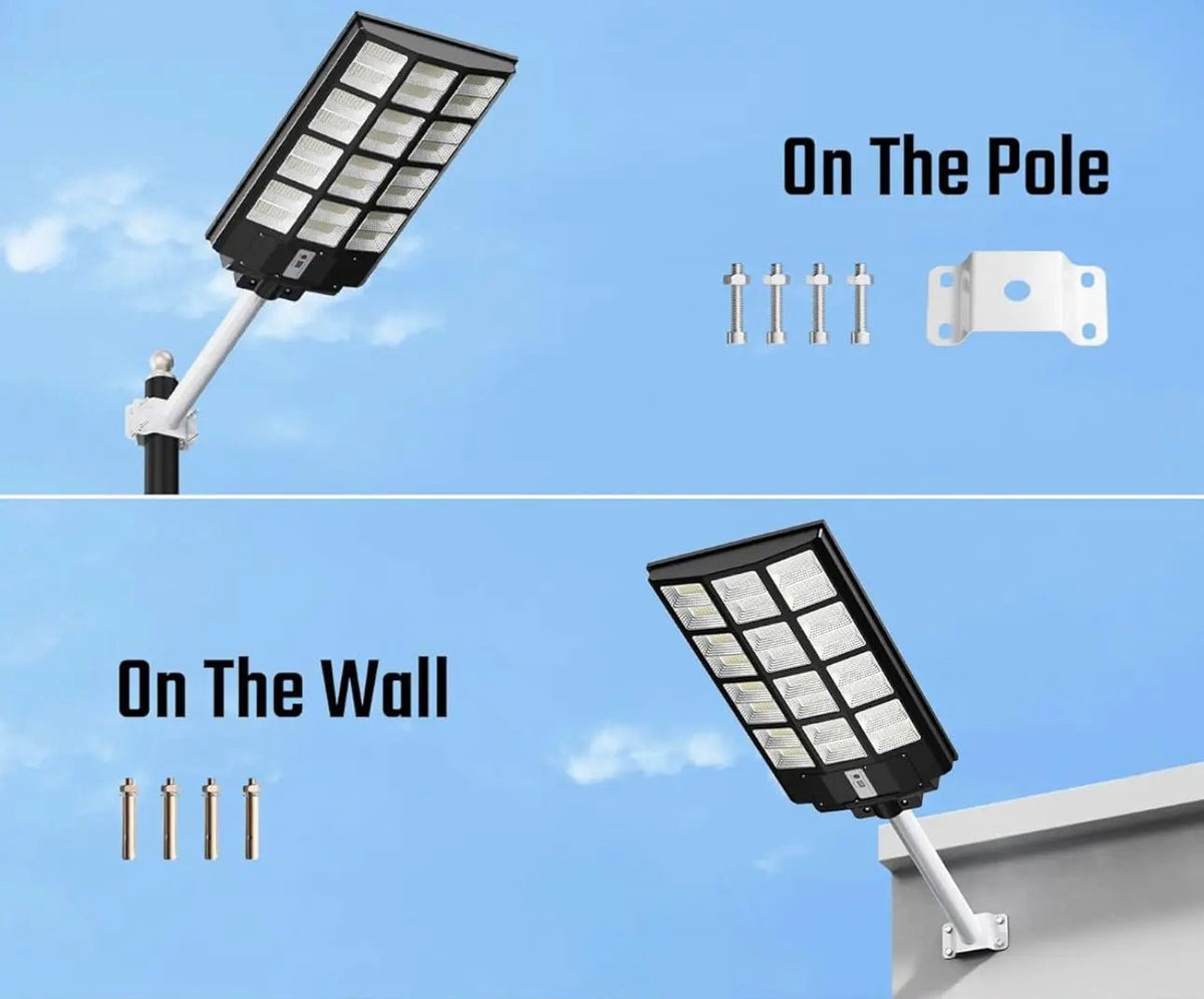 7200W Commercial Solar Street Light , 100000LM Parking Lot Light Dusk to Dawn With Remote by Outdoor Solar Outlet