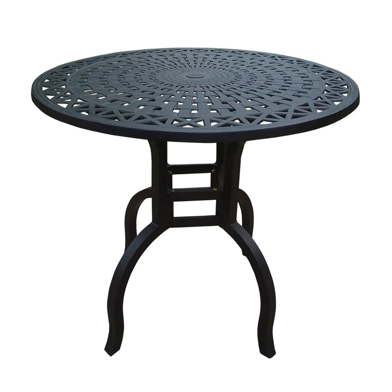 Modern Cast Aluminum 42-in Black Round Patio Counter Height Bar Table by Sharicks