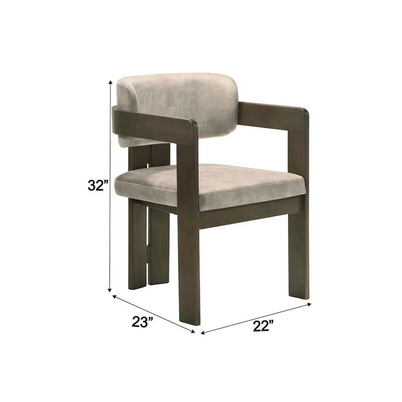 Destin - Side Chair - Light Gray Fabric & Walnut by Unique Piece Furniture