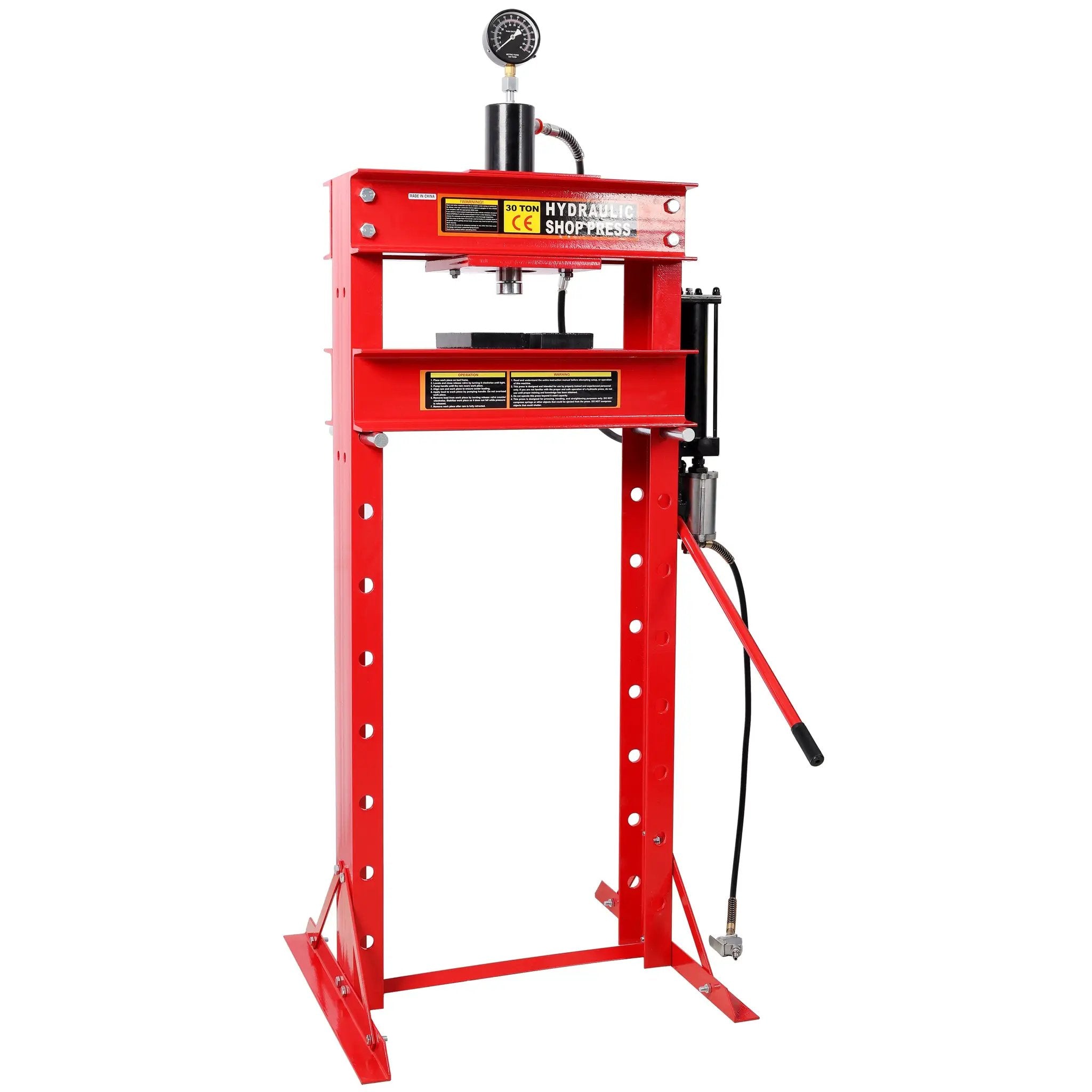 30 Ton Air Hydraulic Shop Press With Gauge, Adjustable H-Frame by HouseOfZazla