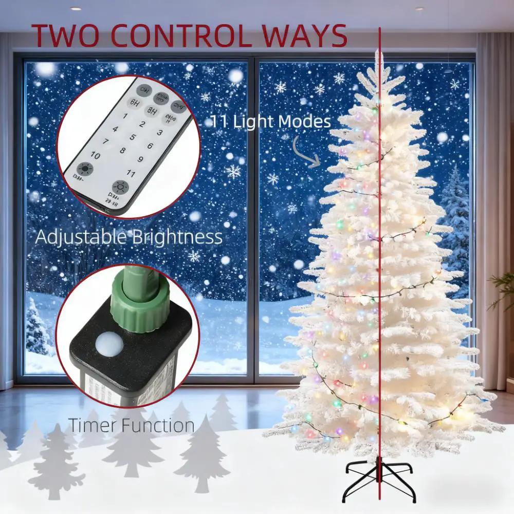 7.5ft Snow Flocked Artificial Christmas Tree by HouseOfZazla