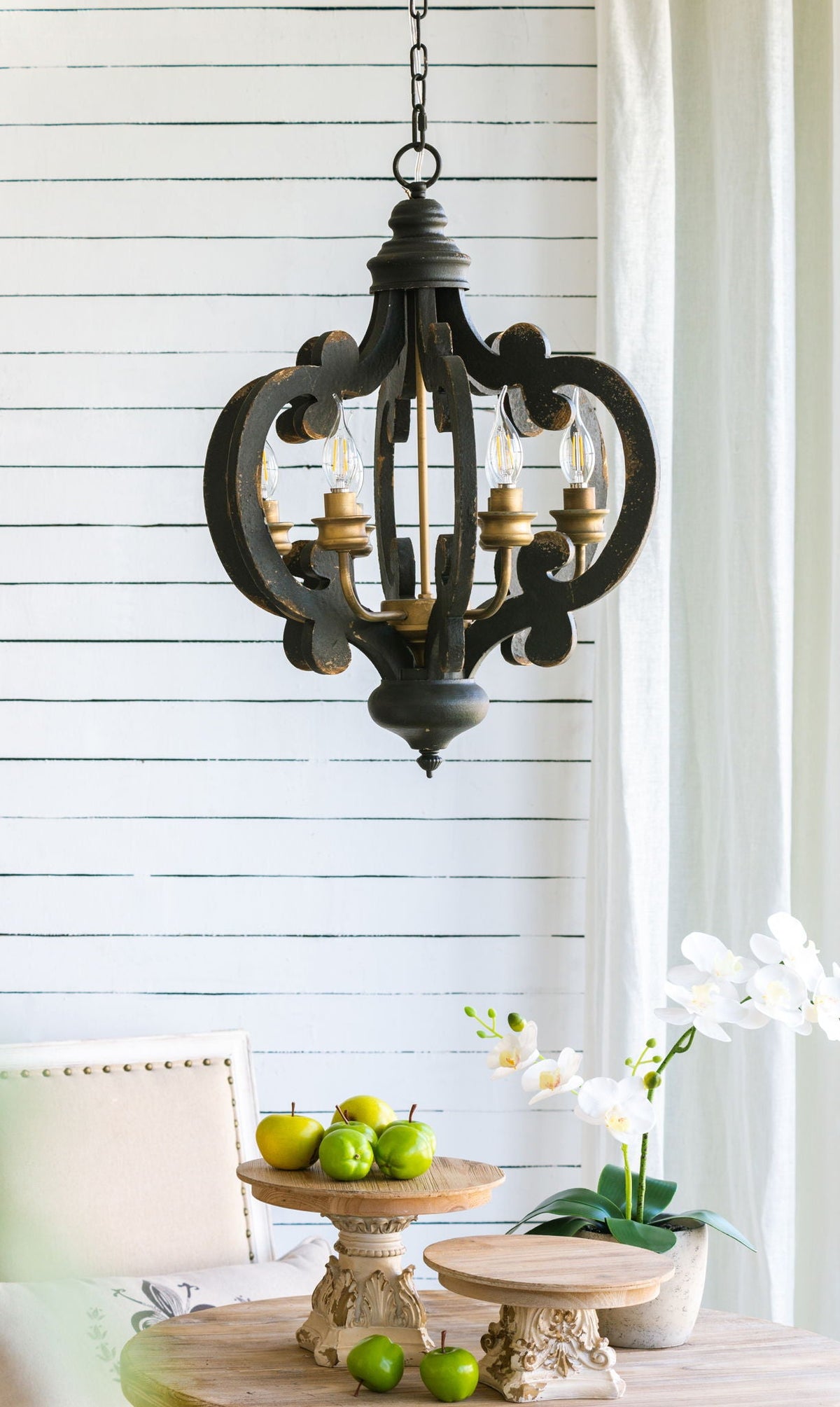 Farmhouse Chandelier with Adjustable Chain - Multiple Colors, photo 23 of 40
