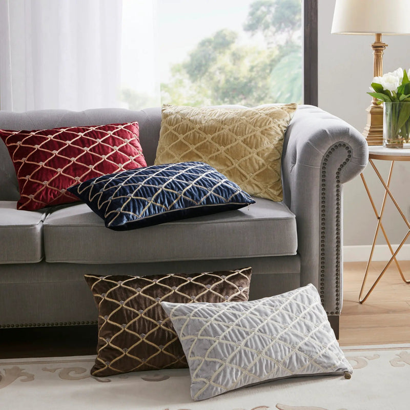 Oblong Decor Pillow Silver 22x15' by HouseOfZazla