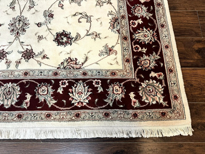 Ivory and Burgundy Pak Persian Rug 6x9 by Jewel Rugs