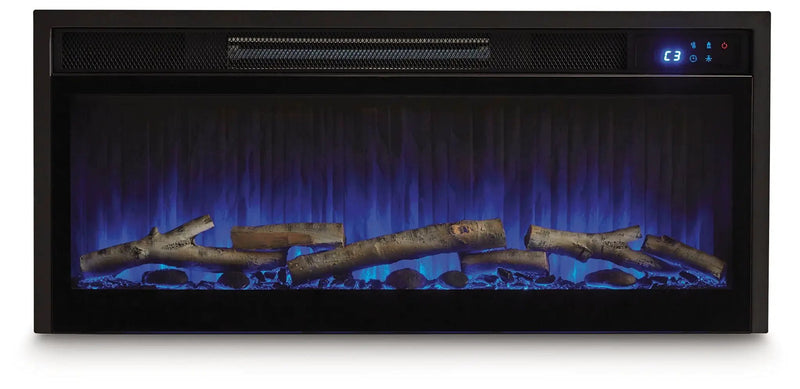 Entertainment Accessories - Fireplace Insert With Faux Birch Log Set - Black by Unique Piece Furniture