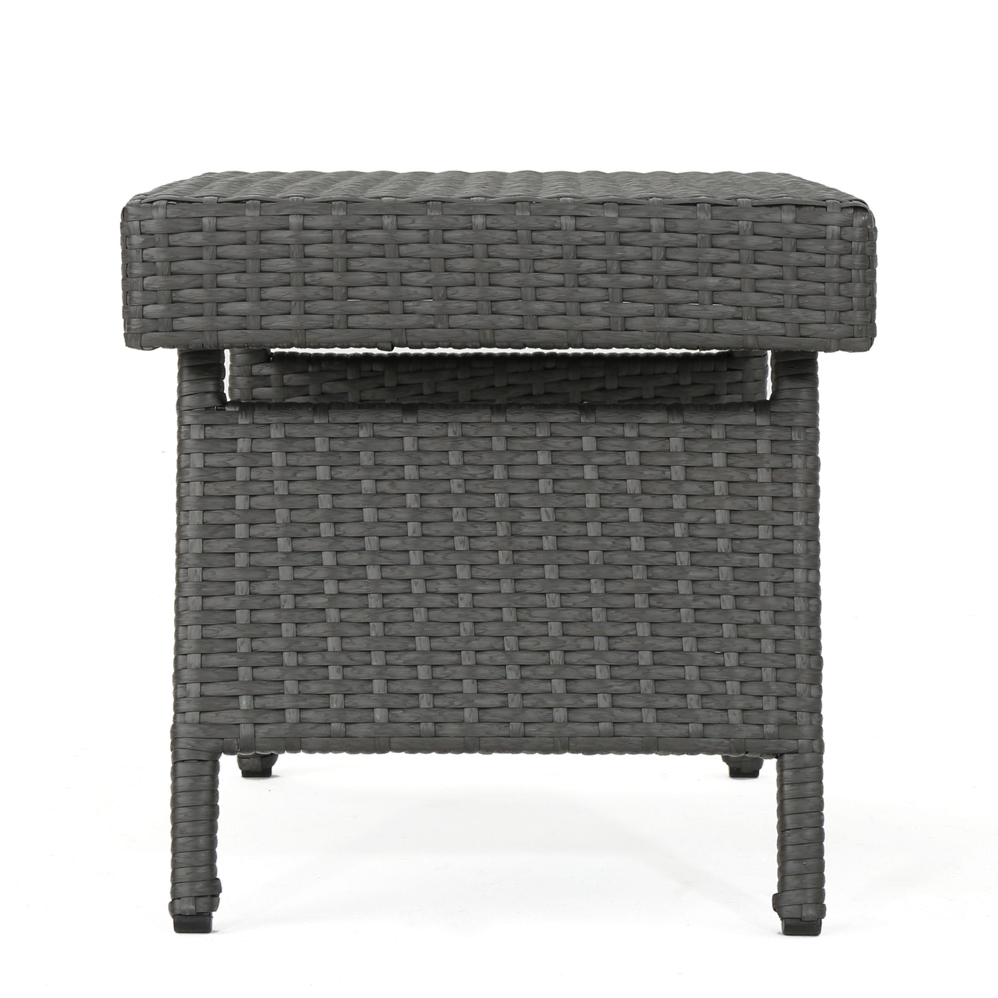 Outdoor Wicker Table With Rectangular Tabletop - Gray by HouseOfZazla