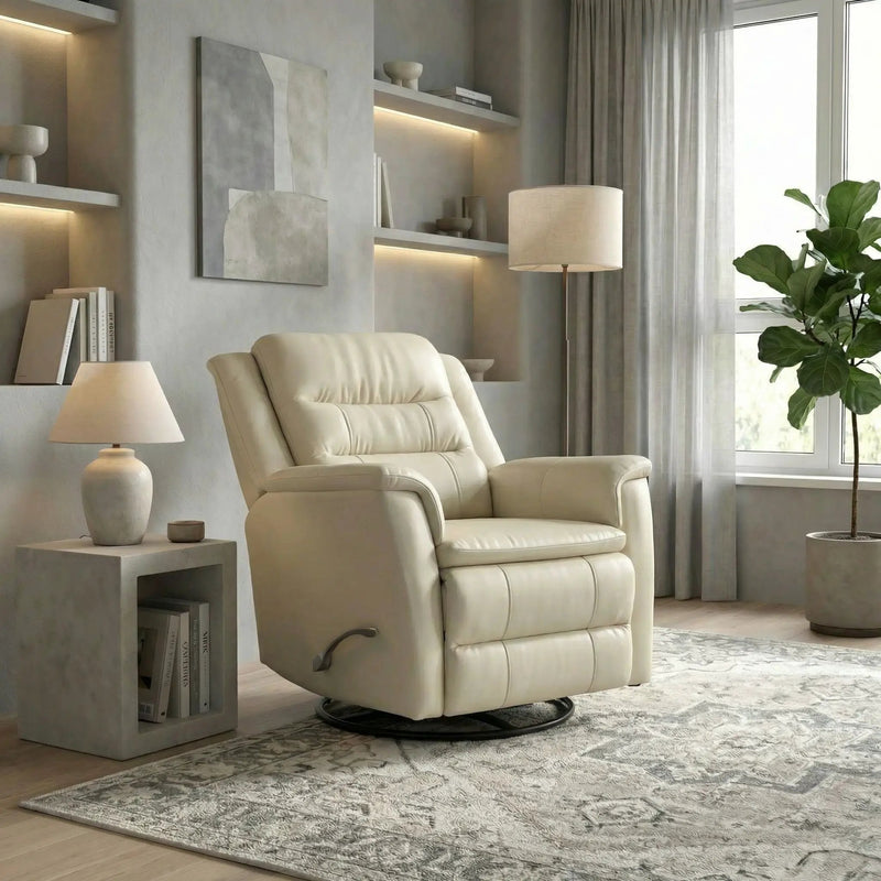 Swivel Recliner With Manual Adjustable Footrest by HouseOfZazla