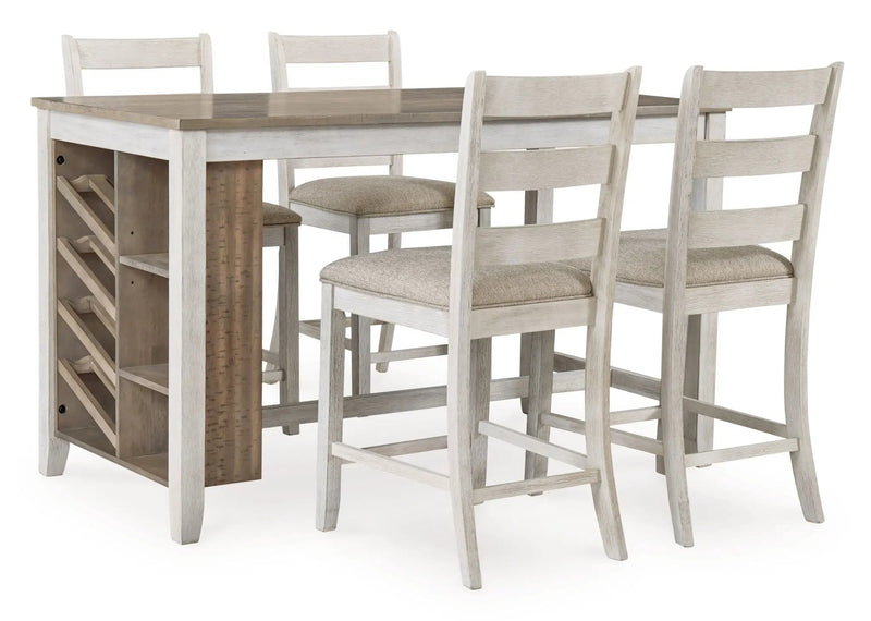 Skempton - Rectangular Counter Table With Storage - White by Unique Piece Furniture