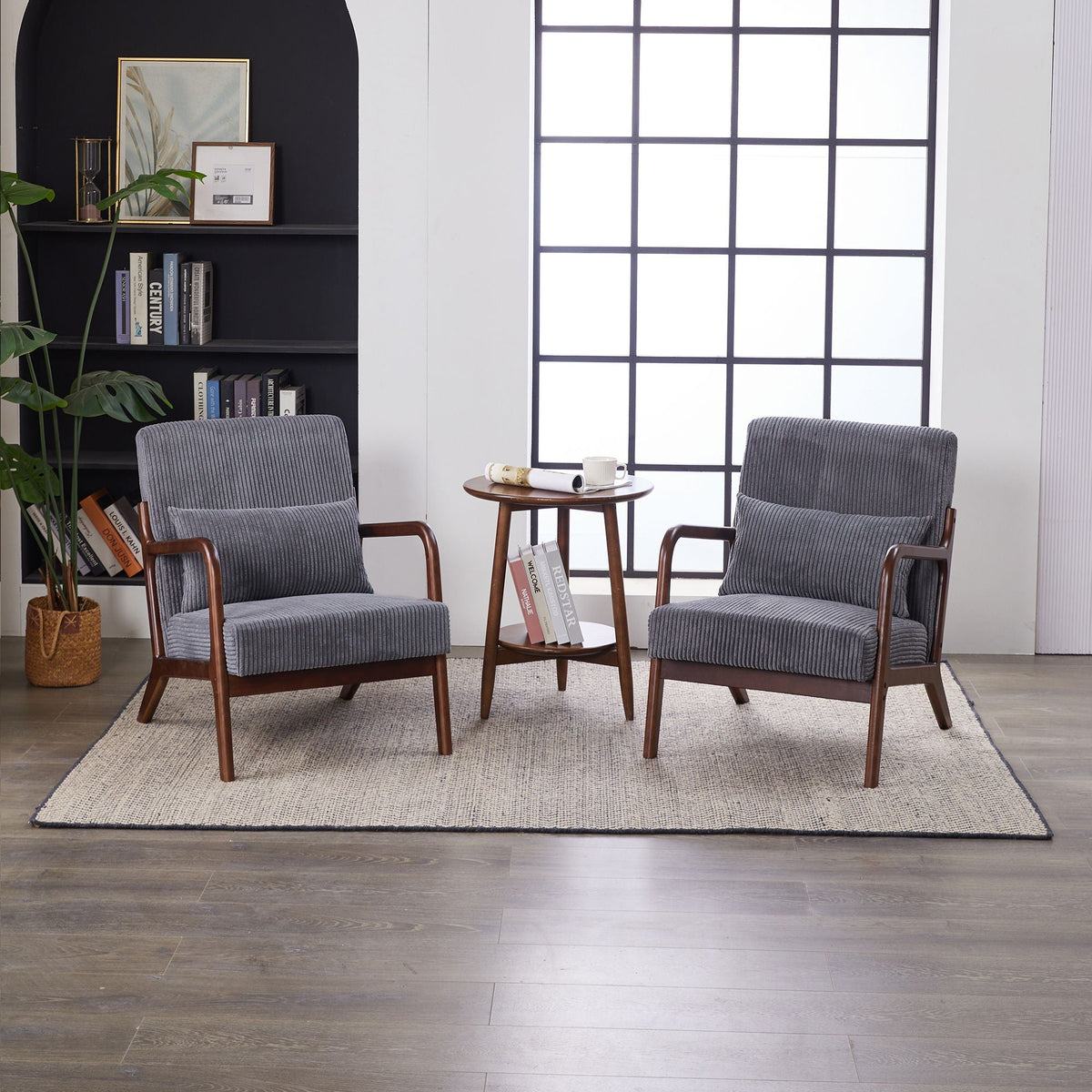 Accent Chair With Pillow And Wood Frame, photo 6 of 14