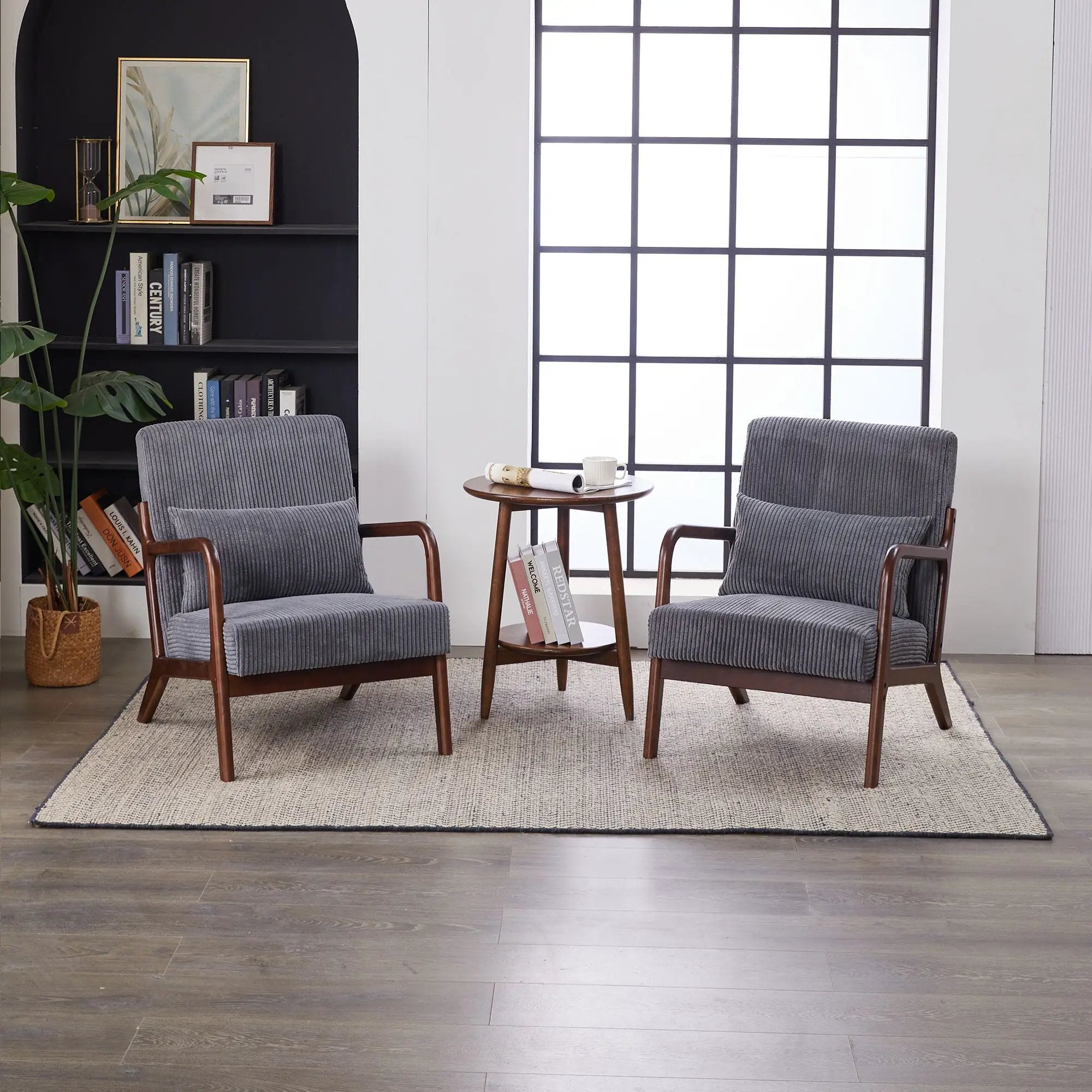 Accent Chair With Pillow And Wood Frame by Unique Piece Furniture