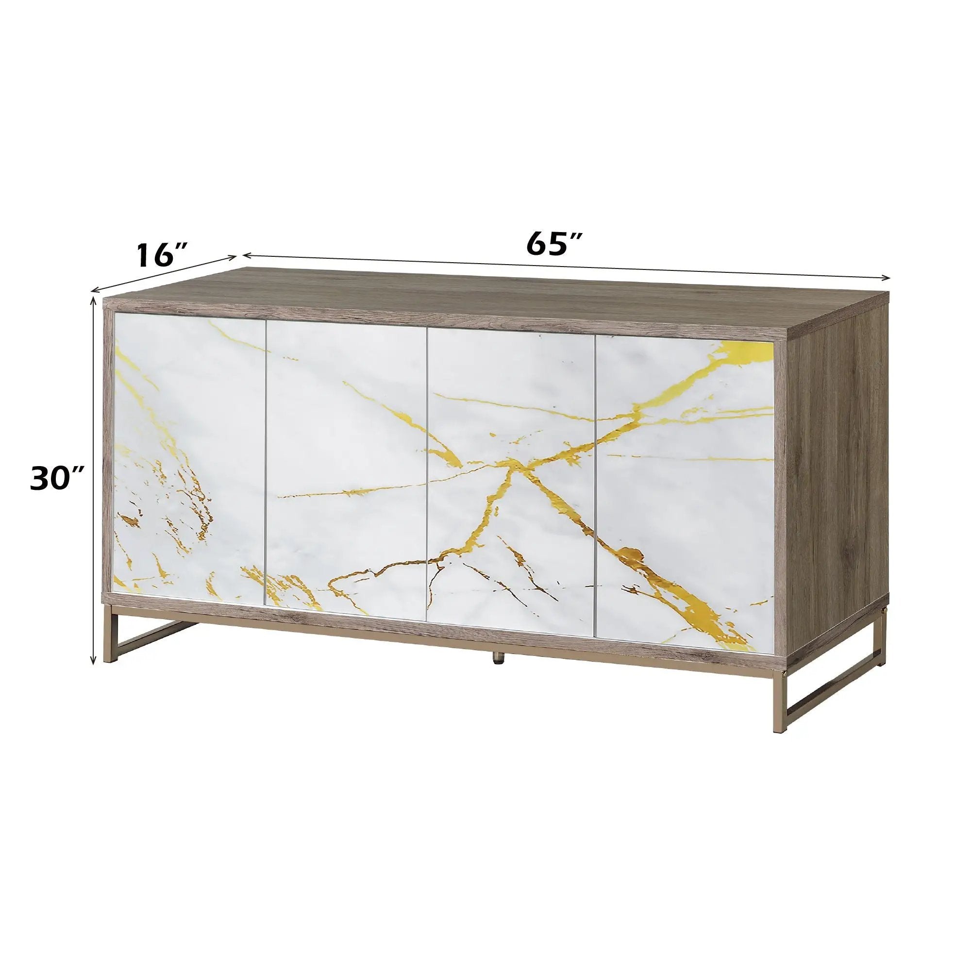 Paavan - Console Cabinet - White / ChampagneChampagne by Unique Piece Furniture