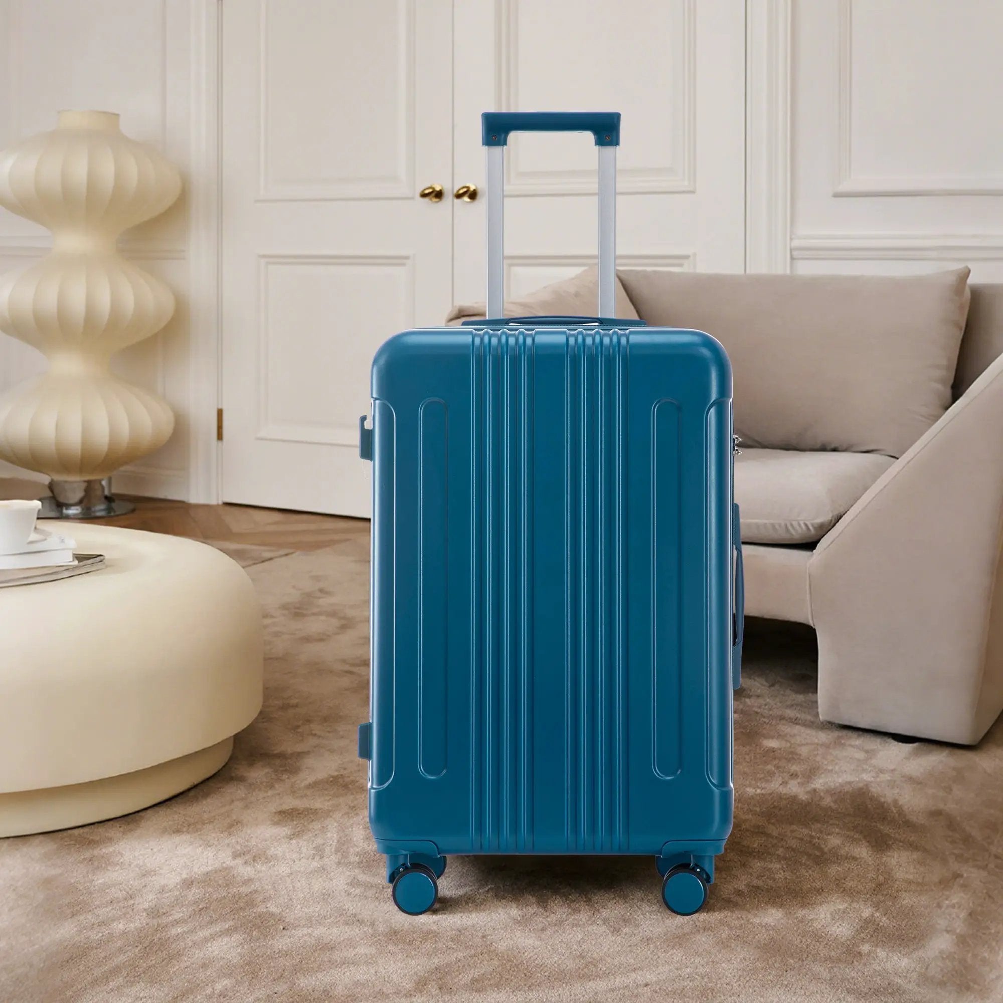 3-Piece ABS Spinner Wheel Luggage Set 20"/24"/28" Dark Blue by HouseOfZazla