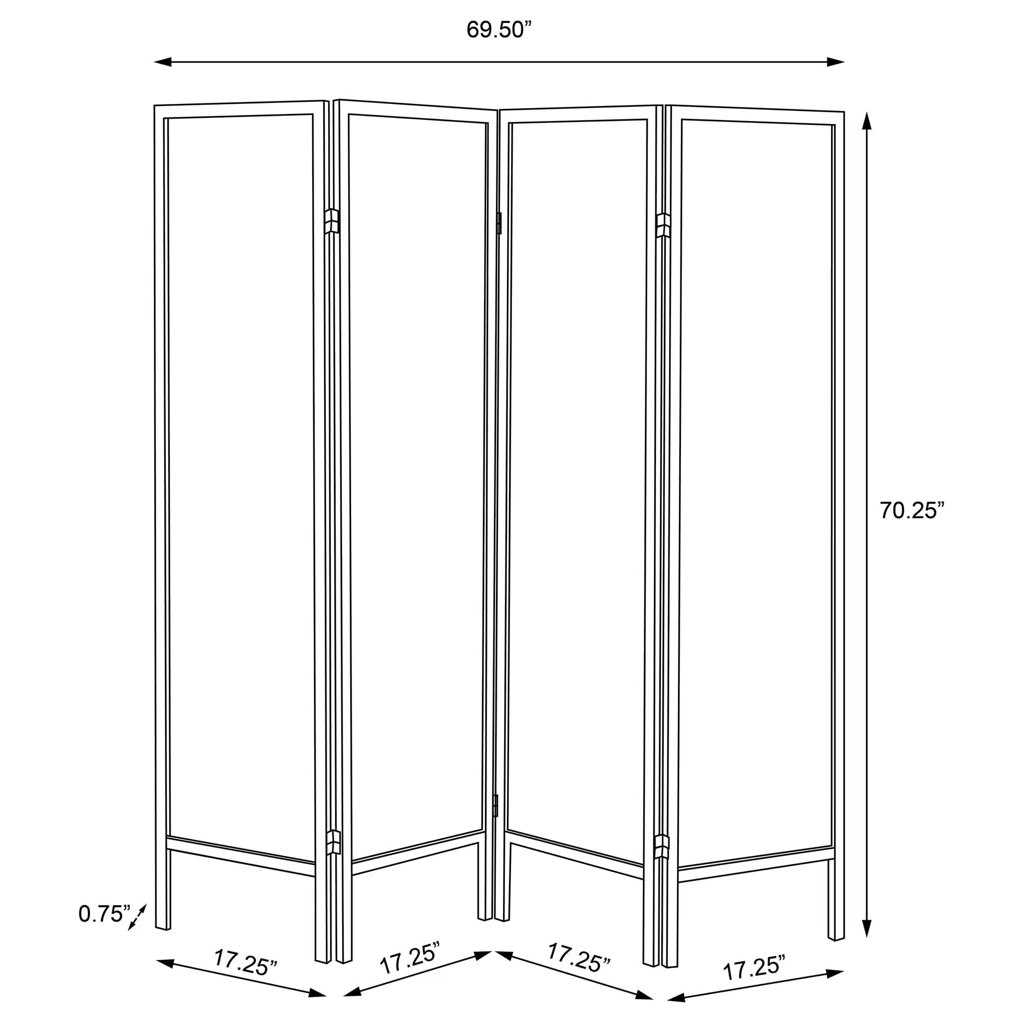 Haidera 4-Panel Room Divider Folding Screen Black Damask by Unique Piece Furniture