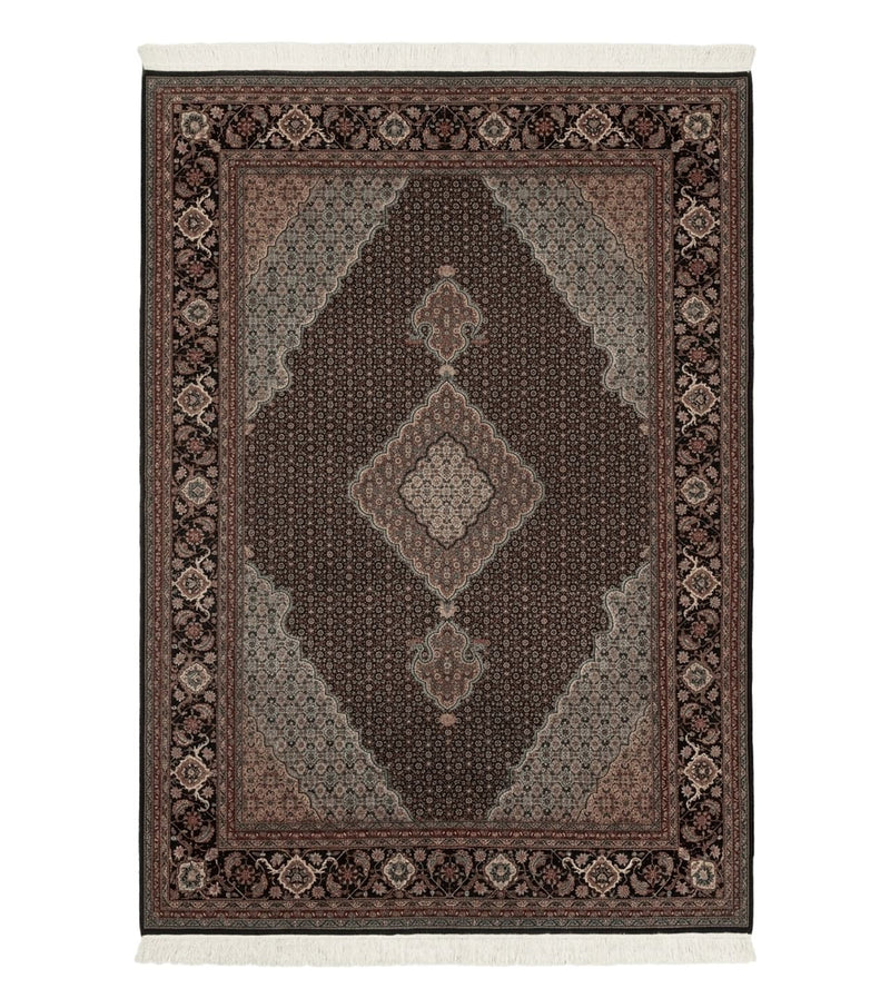 Sino Persian Rug 6x9, Herati Very Fine 400 KPSI, Black by Jewel Rugs