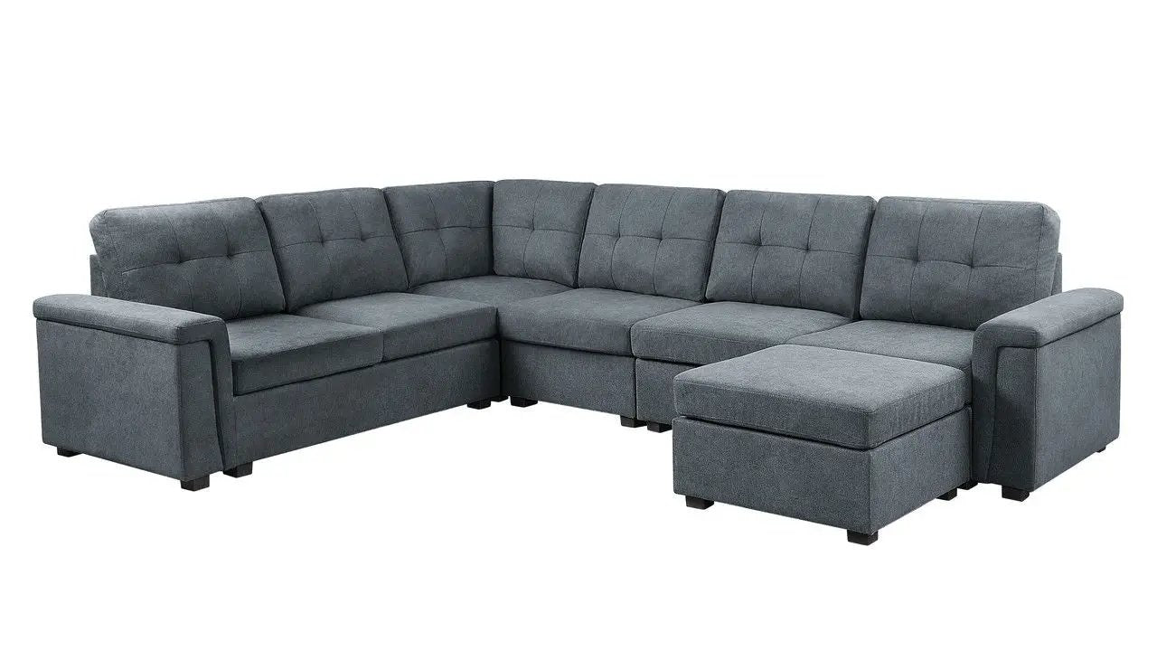 Isla - Fabric Sectional Sofa With Ottoman by Unique Piece Furniture