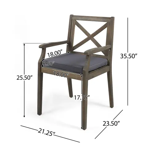 Perla Patio Dining Chair Set - 2 Pieces with Cushions by HouseOfZazla