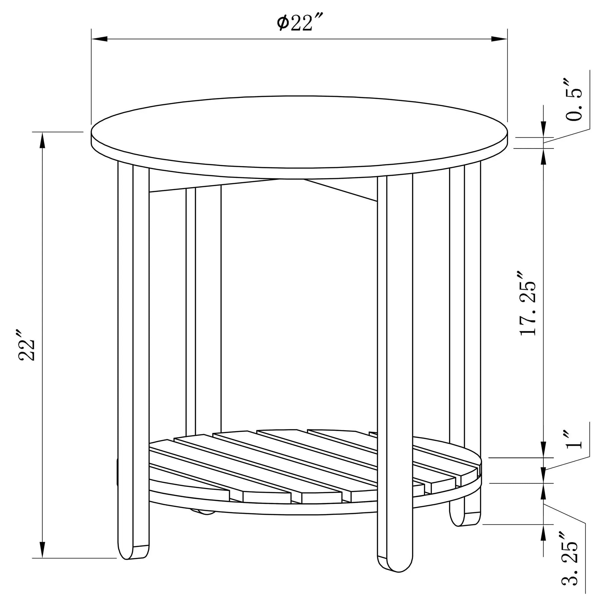 Altos - 1 Shelf Round Table by HouseOfZazla