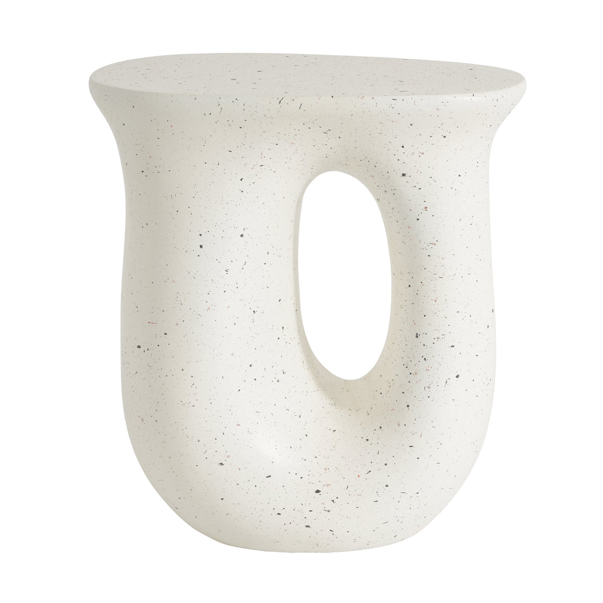 Outdoor MGO Side Table with Travertine-Look Finish – White or Light Grey, photo 10 of 10