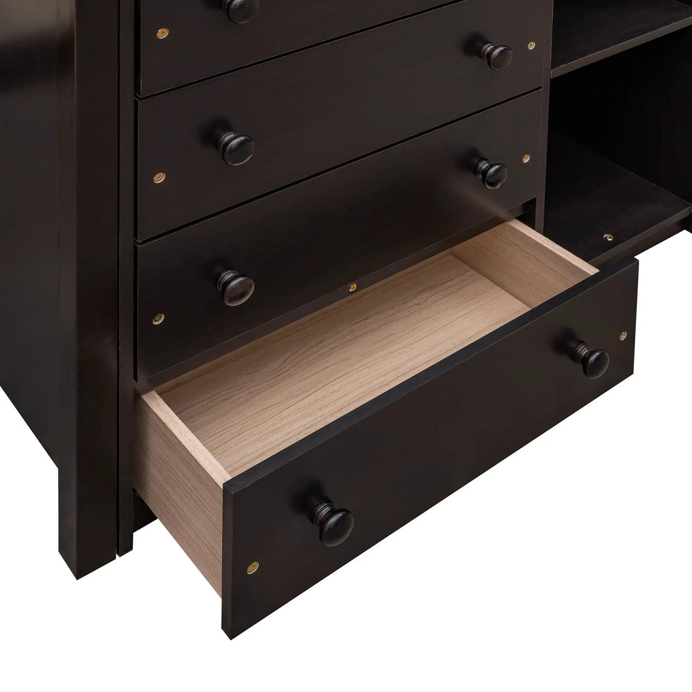 Bunk Bed With 6 Drawers And Flexible Shelves, Bottom Bed With Wheels by HouseOfZazla