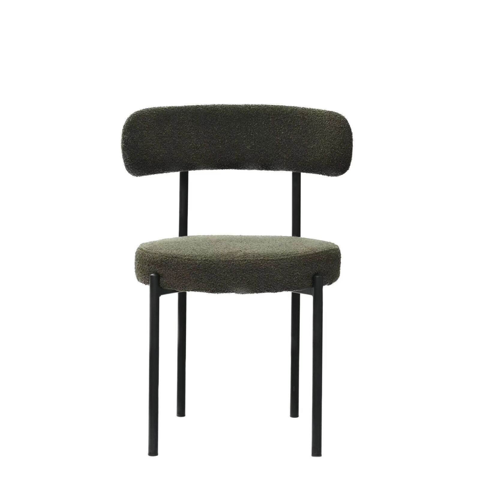 Set of 2 Mid-Century Modern Boucle Dining Chairs by BLAKHOM