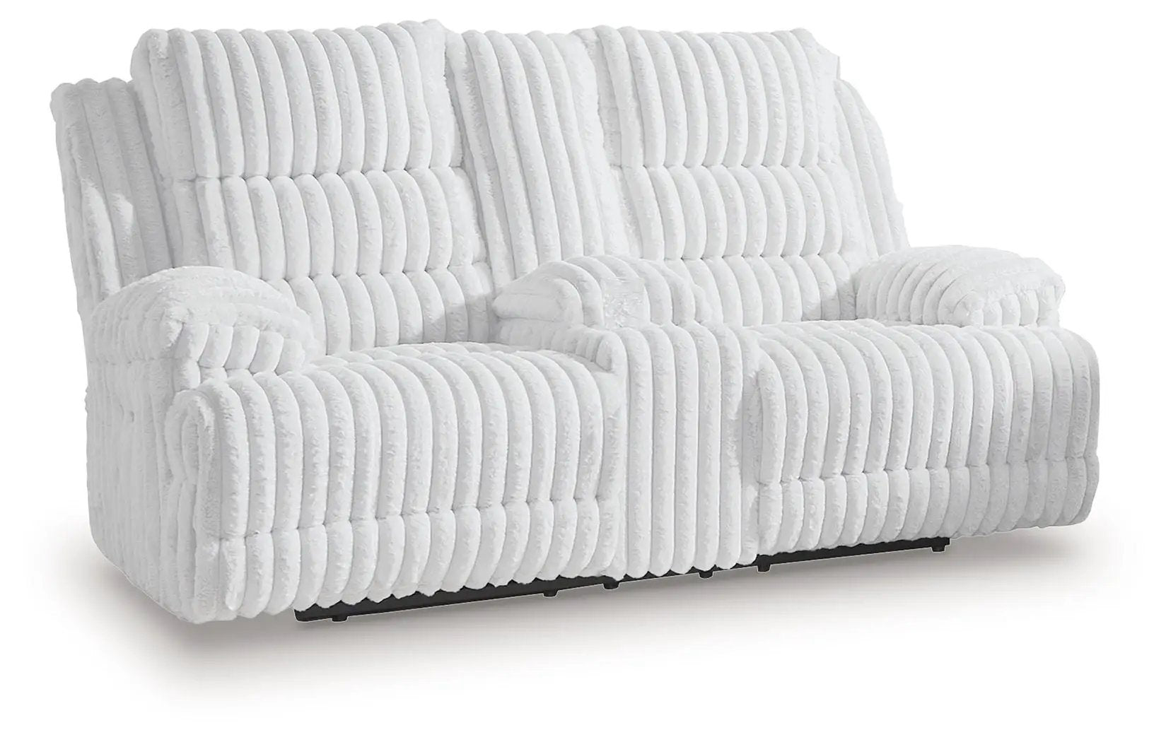 Rhines Falls - Double Reclining Power Loveseat With Console - Alloy by Unique Piece Furniture