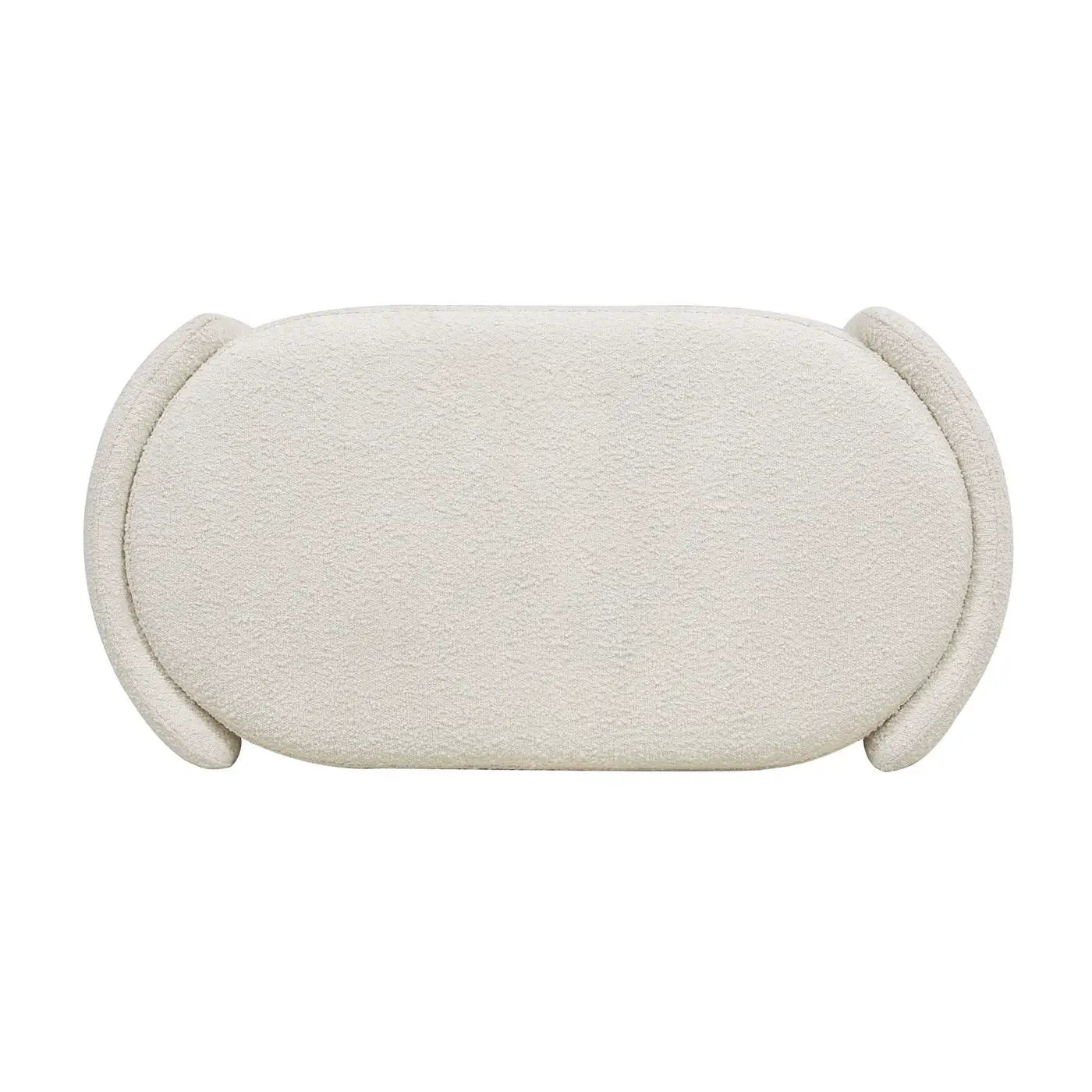 Fuji - Oval Storage Bench, Upholstered - Ivory White by HouseOfZazla