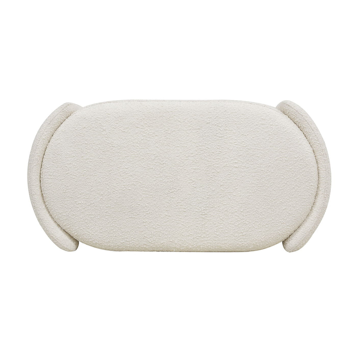 Ivory White Oval Storage Bench with Three-Compartment Interior - Upholstered, photo 6 of 12