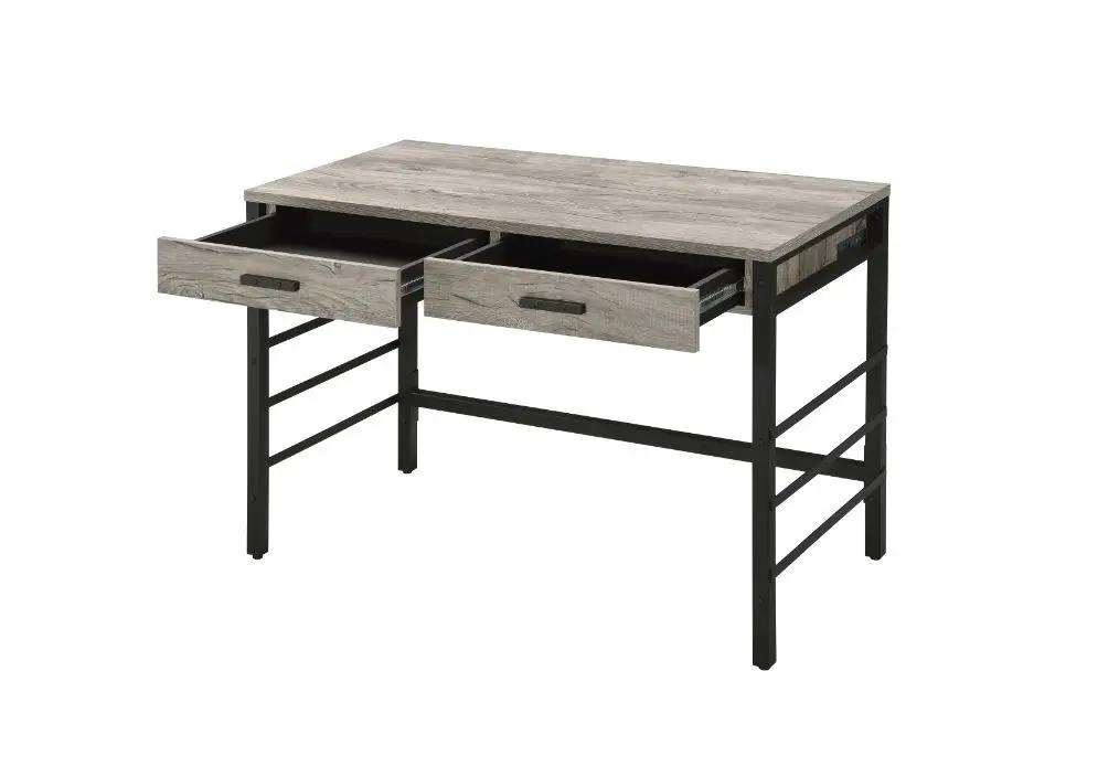 Disho - Writing Desk With USB - Light Weathered Oak & Black by Unique Piece Furniture
