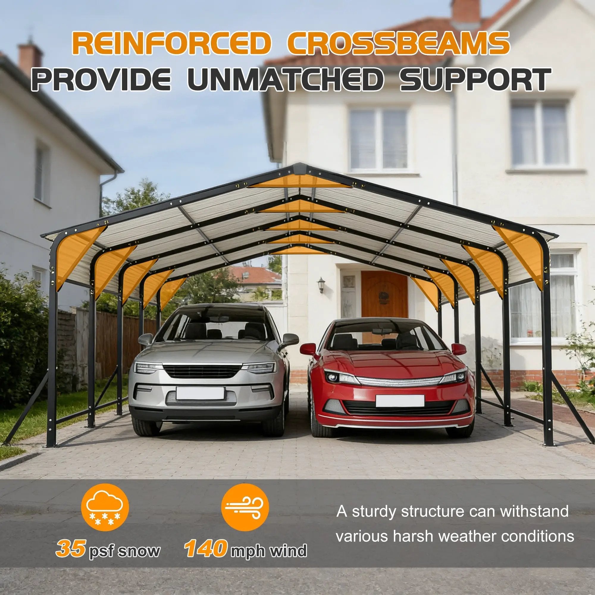 20'x20' Galvanized Steel Carport Canopy by HouseOfZazla