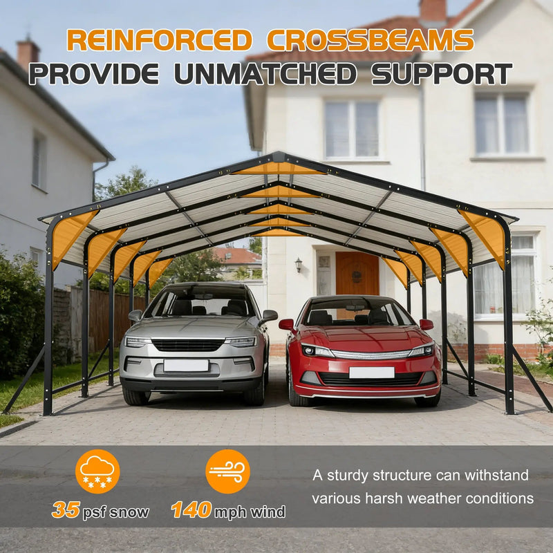20'x20' Galvanized Steel Carport Canopy by HouseOfZazla