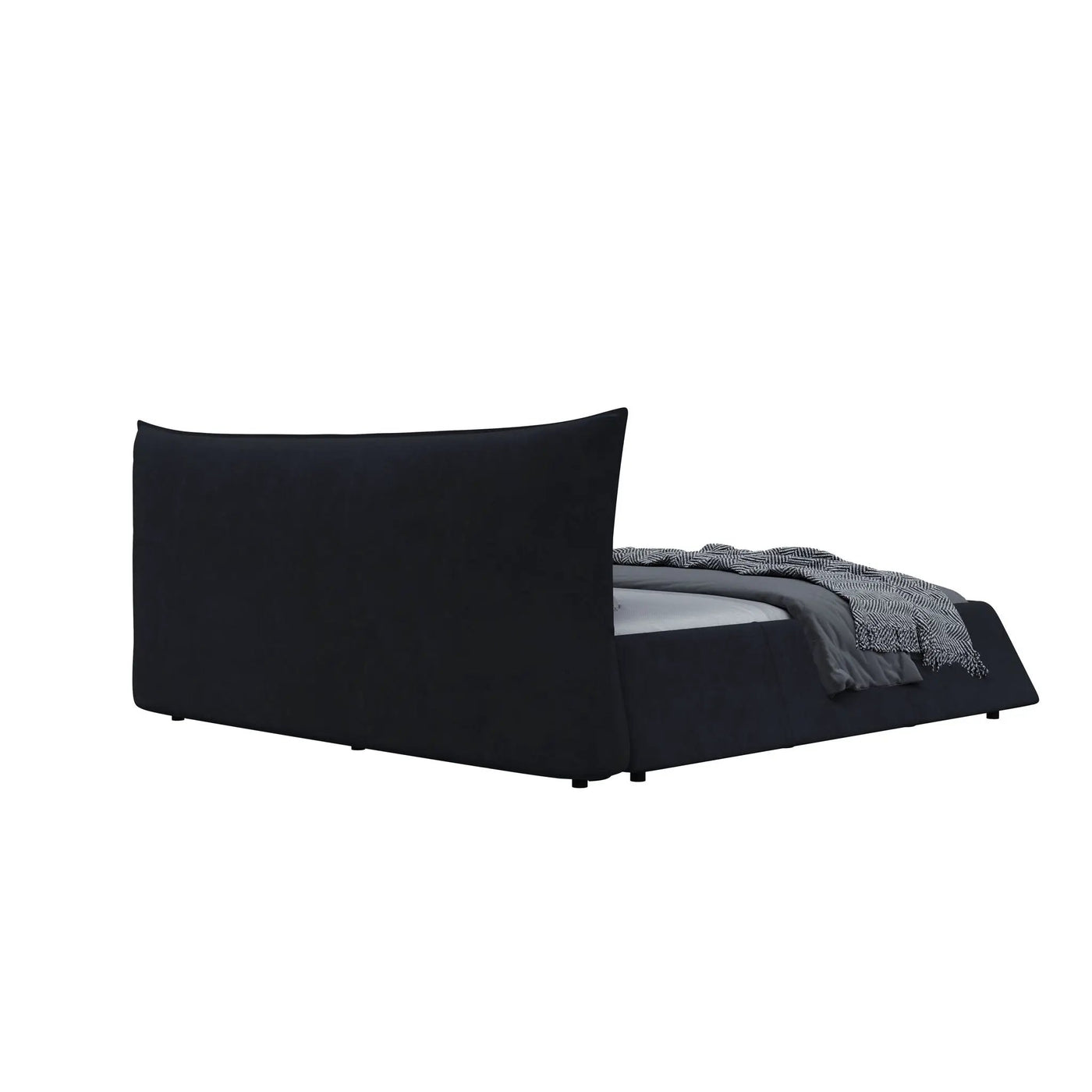 Upholstered Platform Bed With Special Shaped Headboard by HouseOfZazla