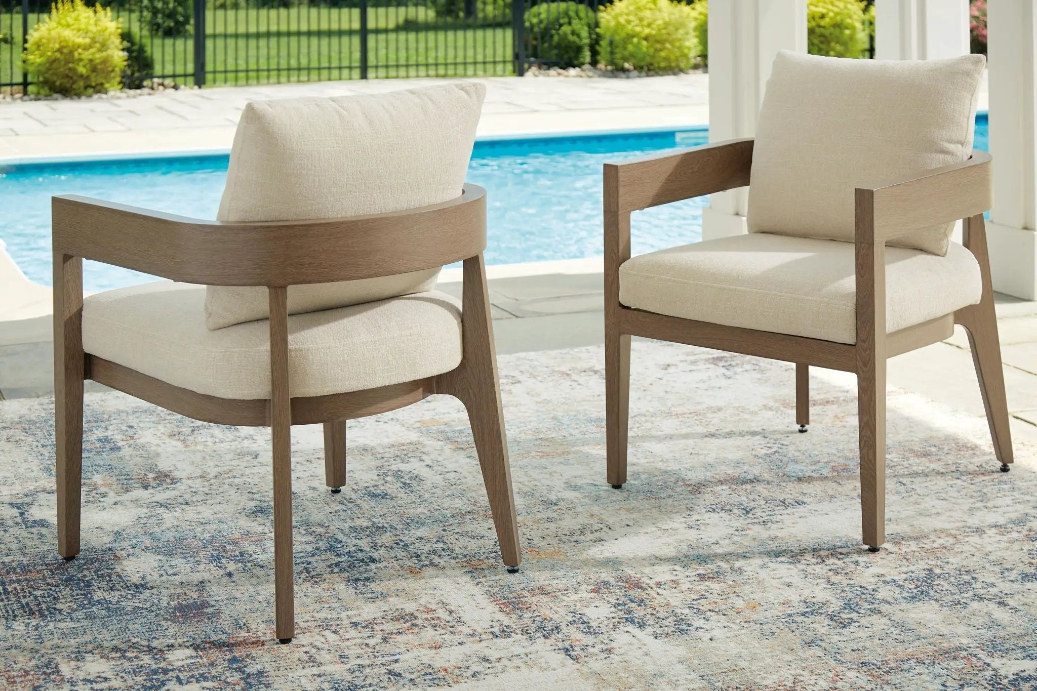 Serene Bay - Arm Chair With Cushion (Set of 2) - Dark Brown / White by Unique Piece Furniture