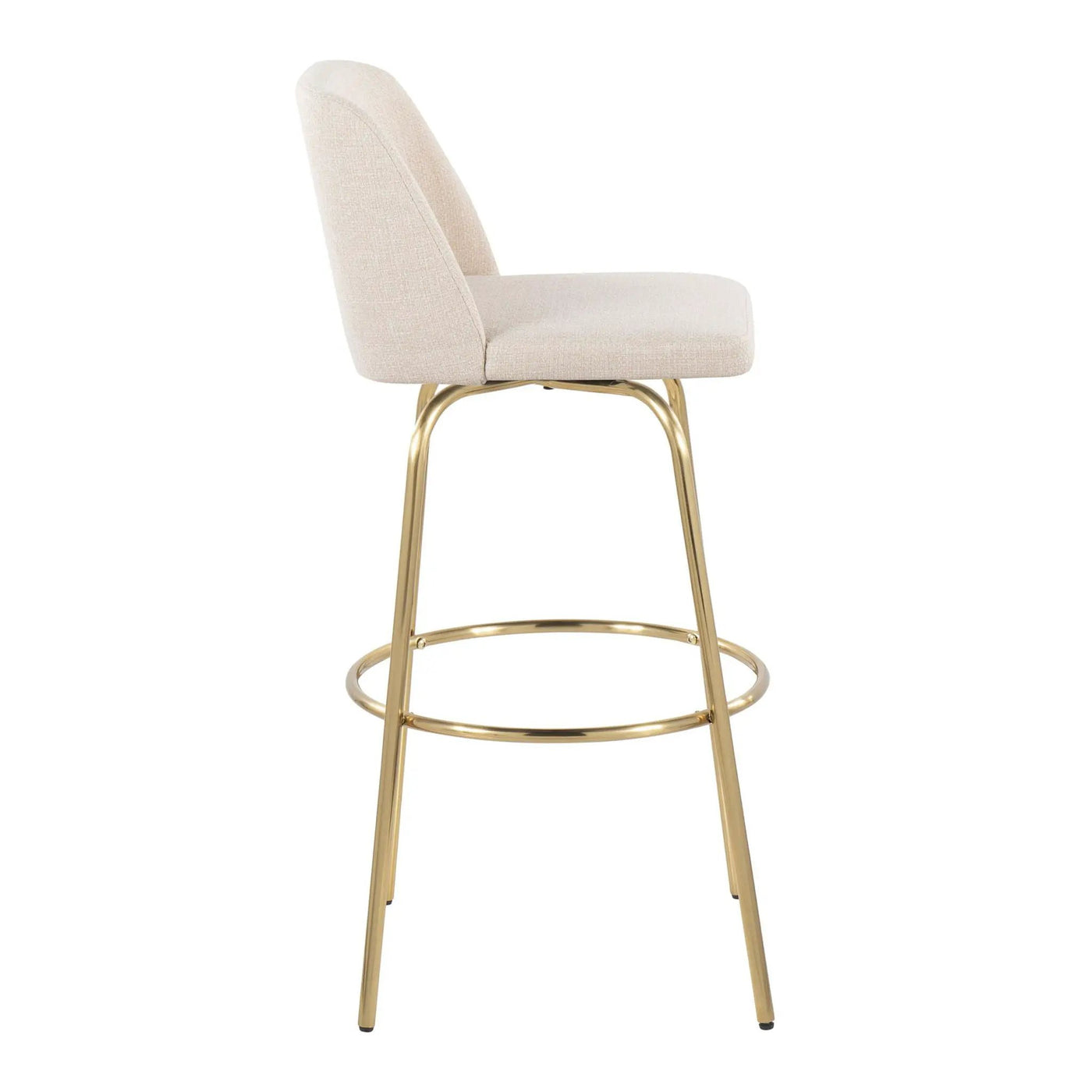Toriano - Contemporary Fixed Height Barstool With Swivel And Round Footrest (Set of 2) by HouseOfZazla