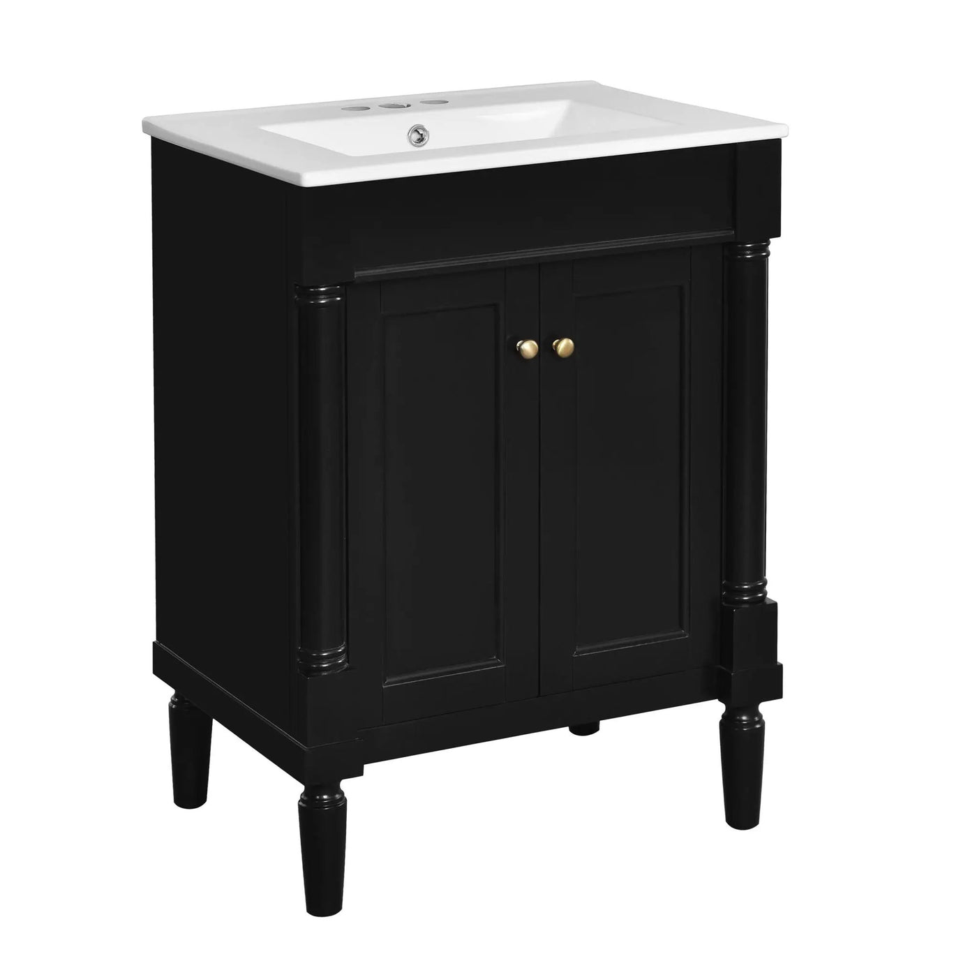 Bathroom Vanity With Top Sink, 2 Tier Storage Cabinet by HouseOfZazla