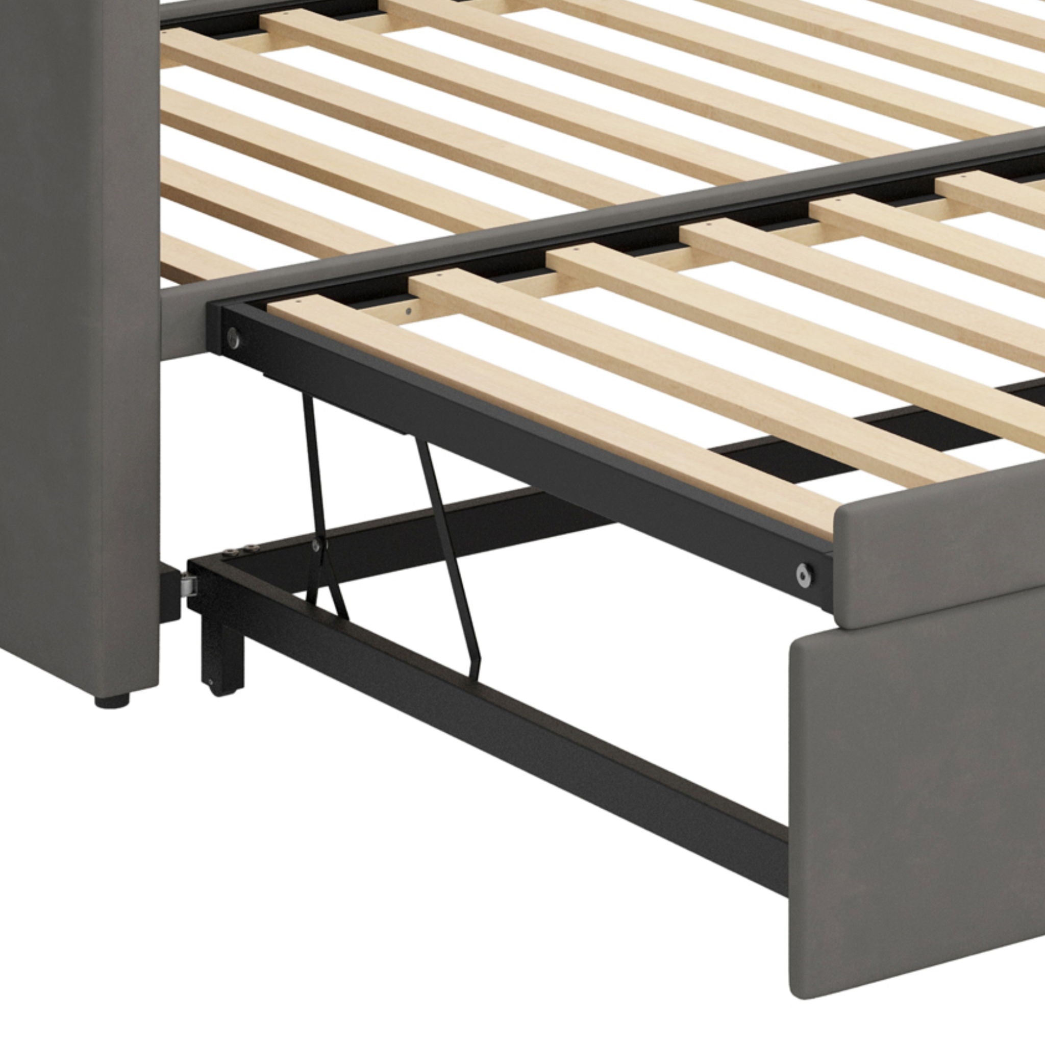 Daybed With Pop Up Trundle, Upholstered Sofa Bed by HouseOfZazla
