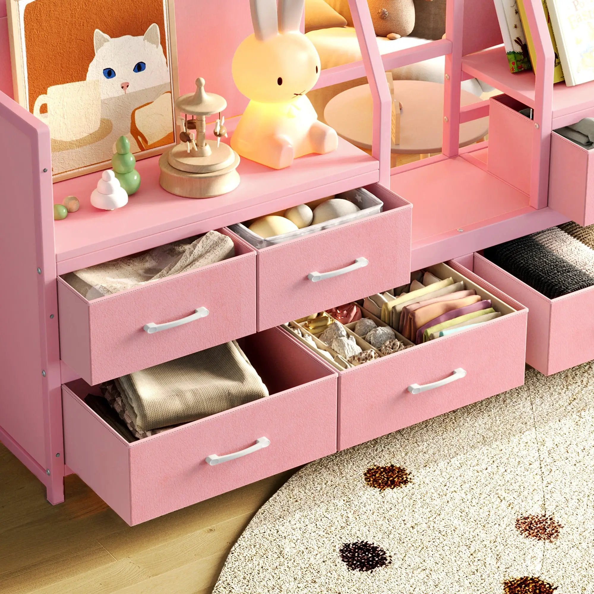 Twin Low Loft Bed with Multi-Storage Spaces by HouseOfZazla