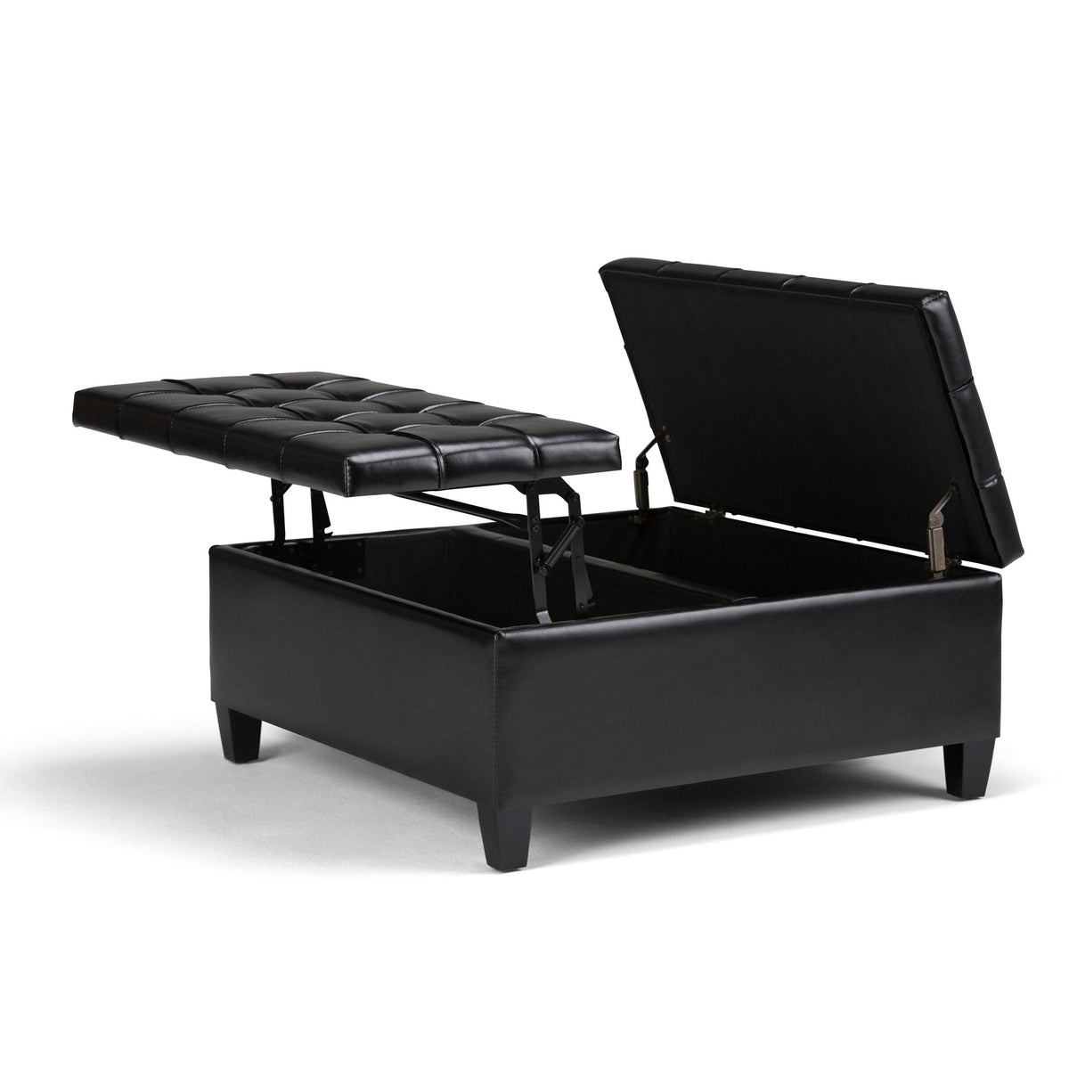 Large Storage Ottoman Coffee Table with Split Lift-Top - Faux Leather, Multiple Colors, photo 26 of 40